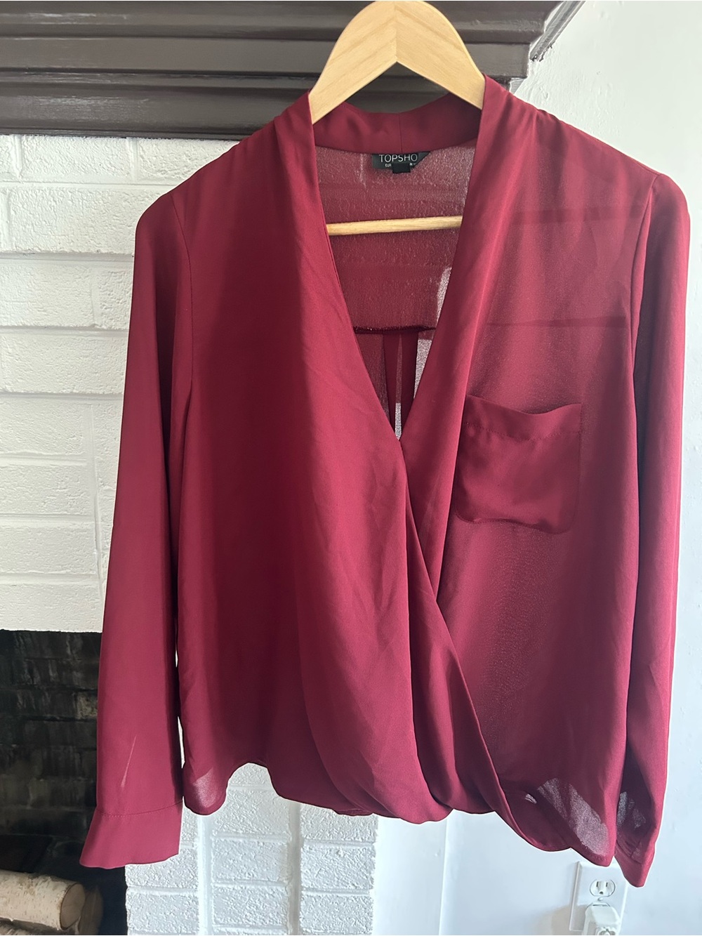 Topshop Burgundy Blouse Size 10